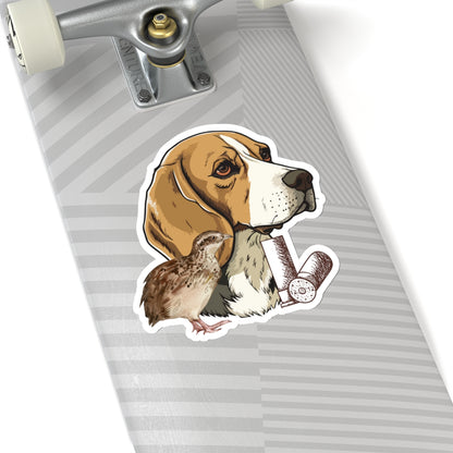 Dog and Quail Sticker