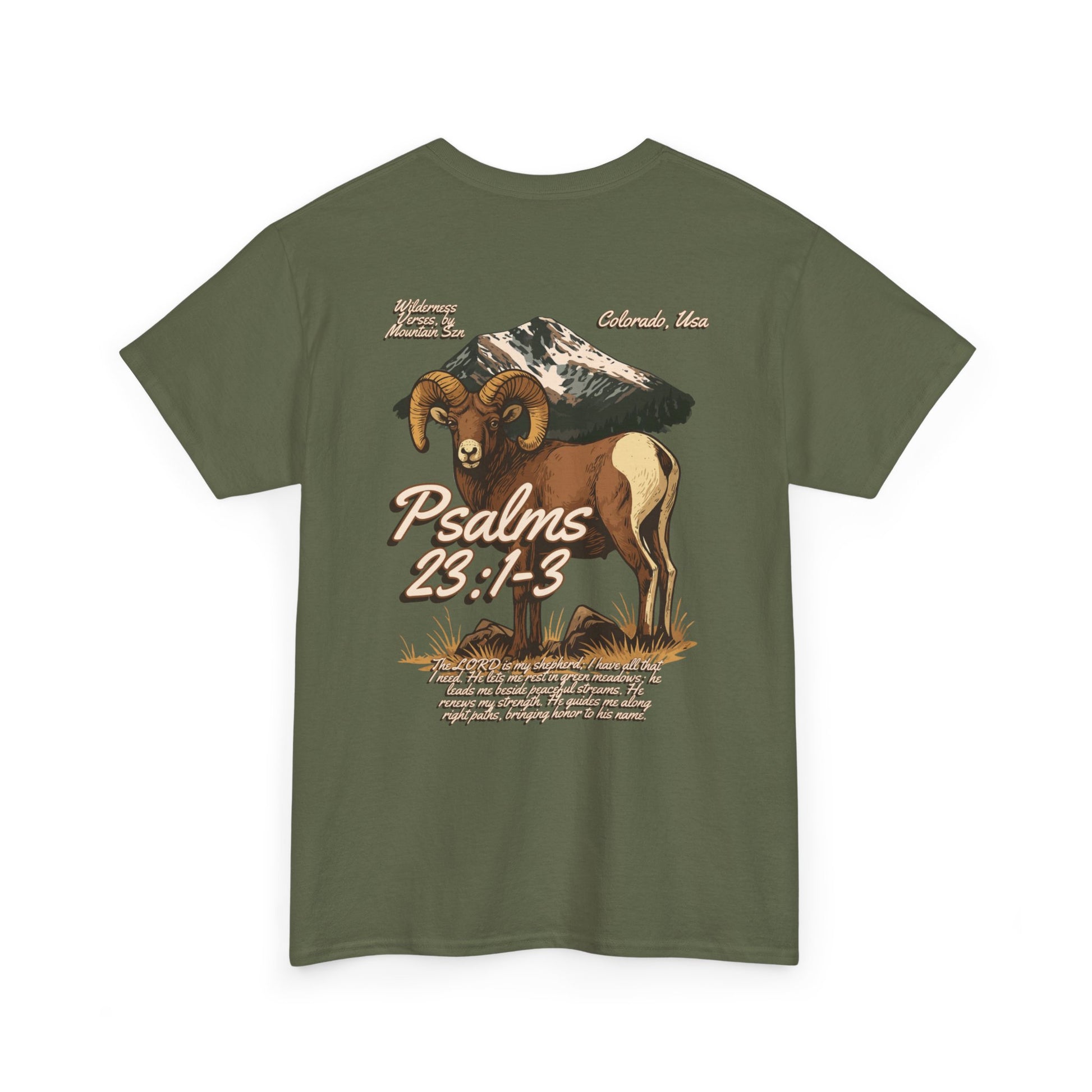Psalms 23:1-3 Bighorn Tee