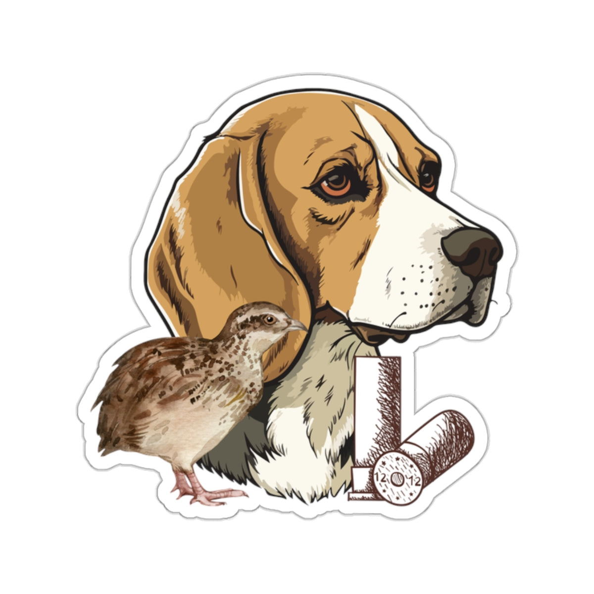 Dog and Quail Sticker