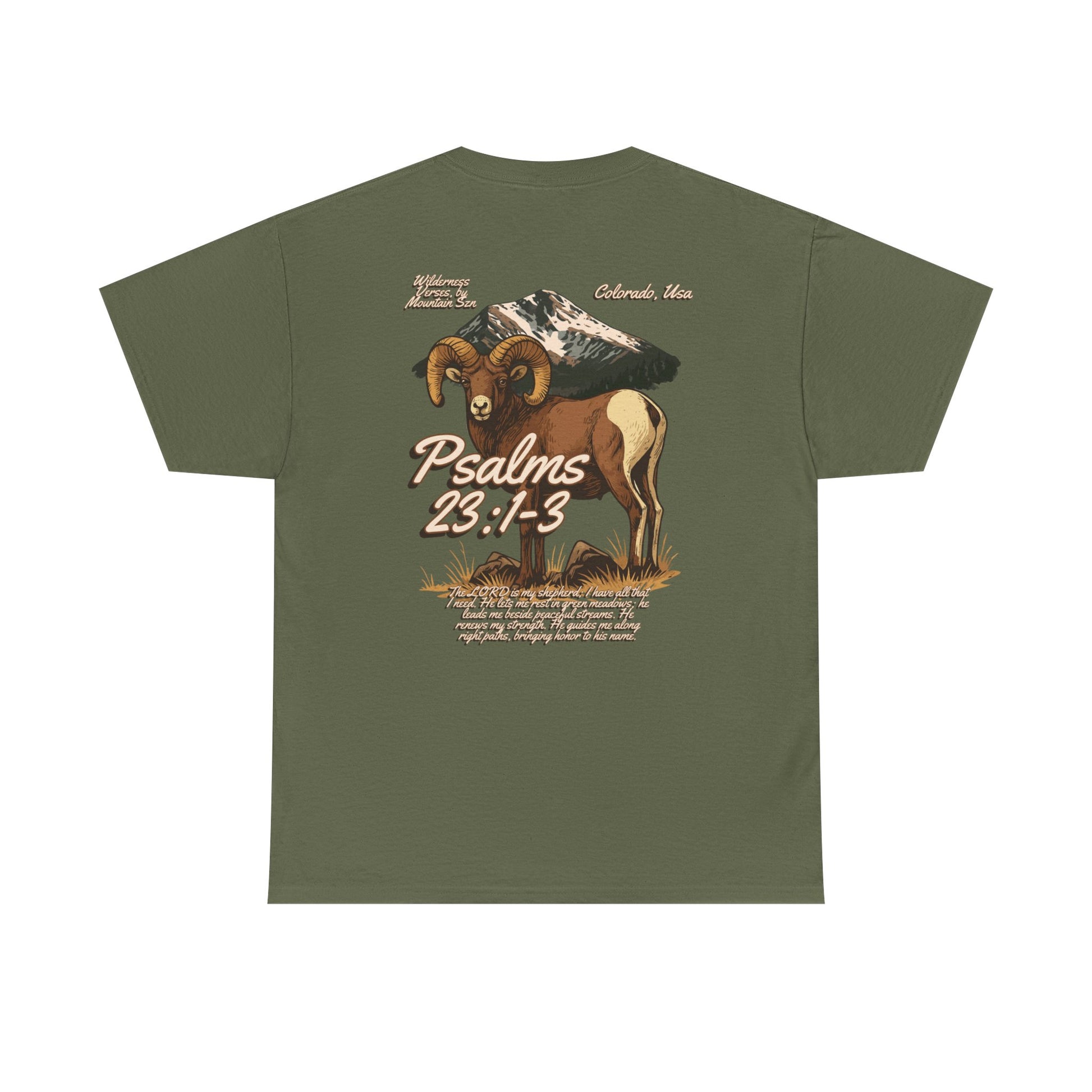Psalms 23:1-3 Bighorn Tee